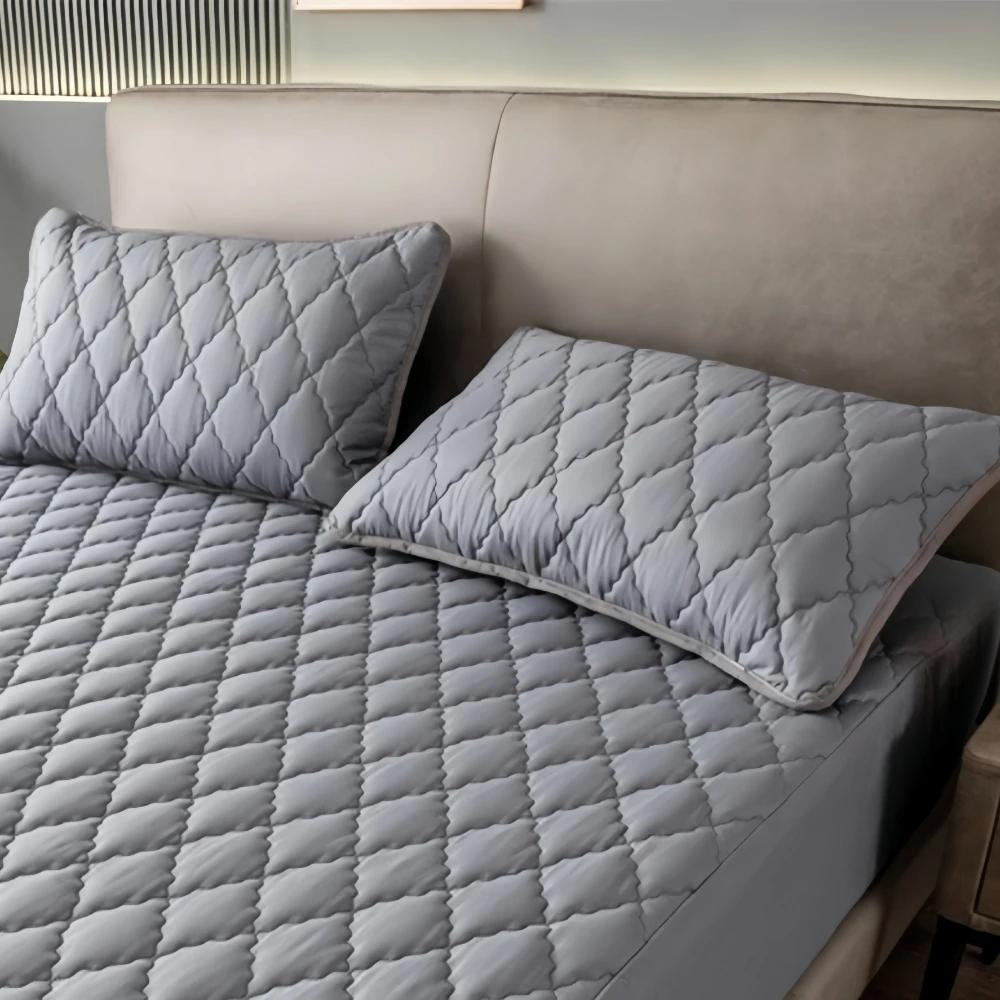 2 Piece Waterproof  Fabric Pillowcase Comfortable Plain Color Anti-Mite Anti-Bacterial Pillow Case Bedroom Home Decoration