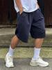 XOX One-Pleat Wide Sweat Shorts [Navy Blue]