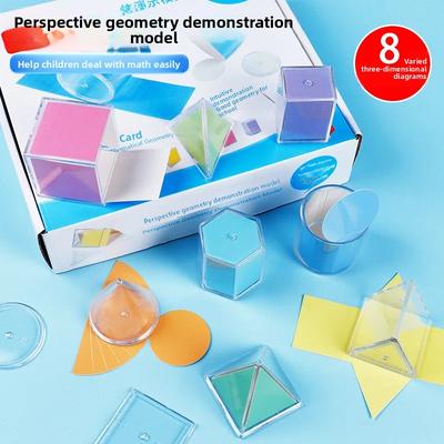 8 Stück Transparente Geometrische Formen Bausteine Montessori Spielzeug Stapelspiel Mathe Spielzeug Pädagogisches Spielzeug für Kinder ab 3 Jahren Babys