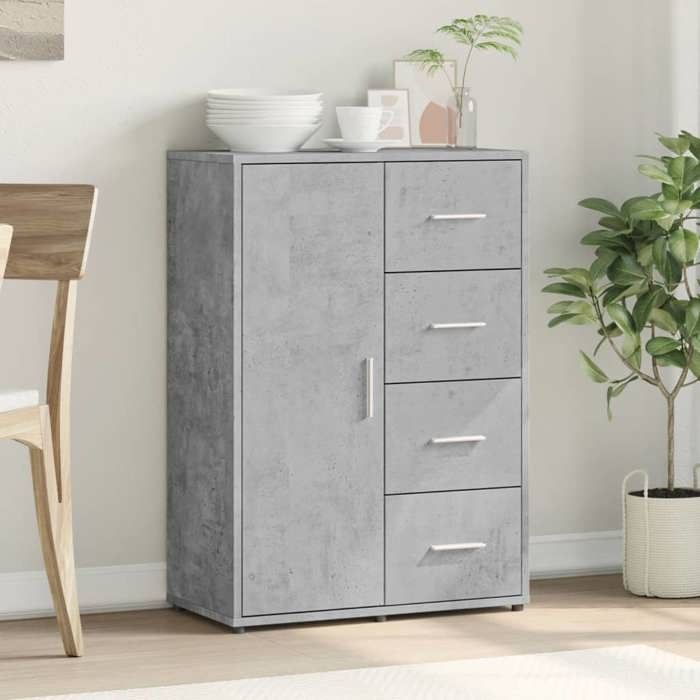 VidaXL Buffet Concrete Grey 60x31x84 Cm Engineered Wood, Storage Cabinet, Entryway Furniture, Accent Furniture, Furniture of 840509