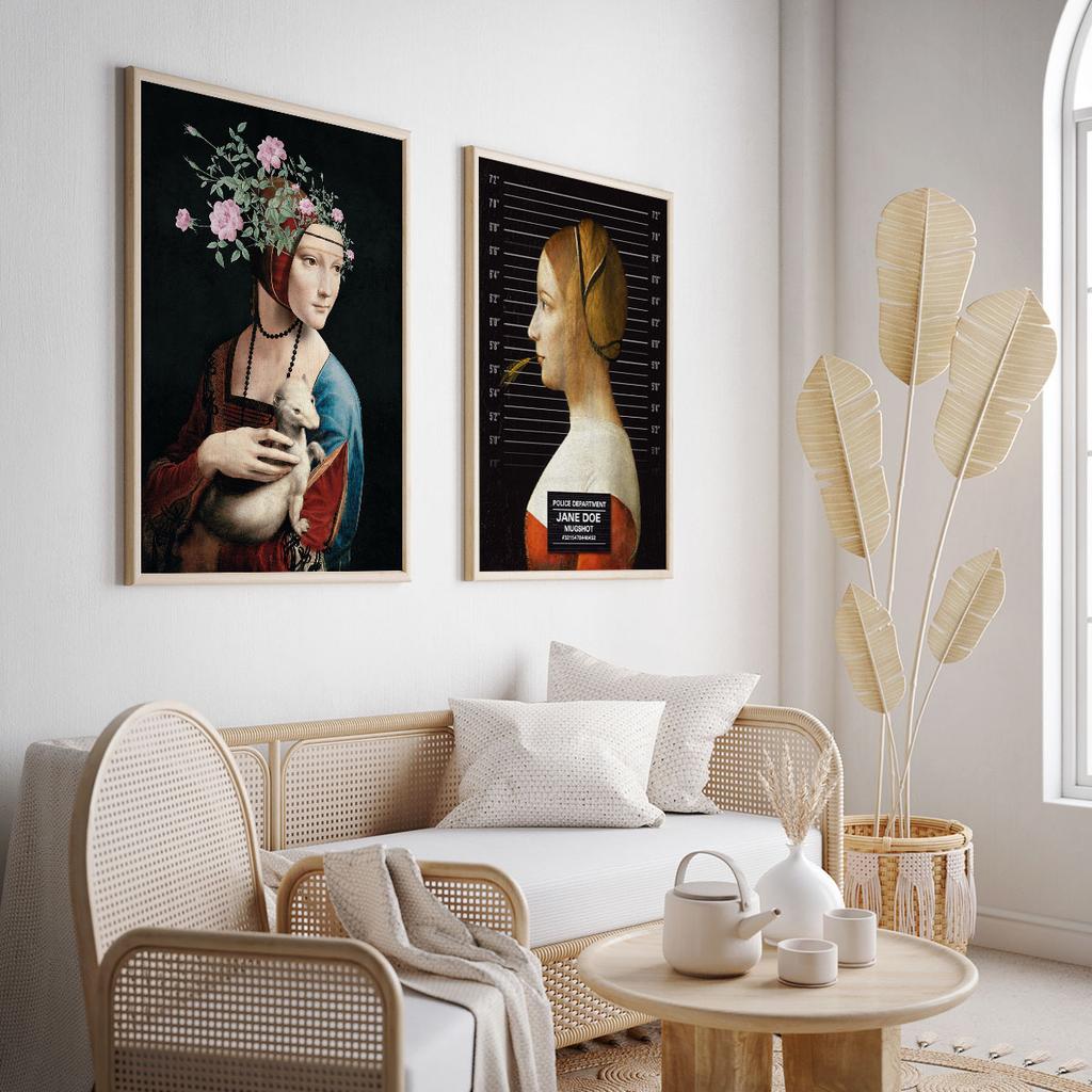 Zestaw dwóch plakatów gronostaj mug shot