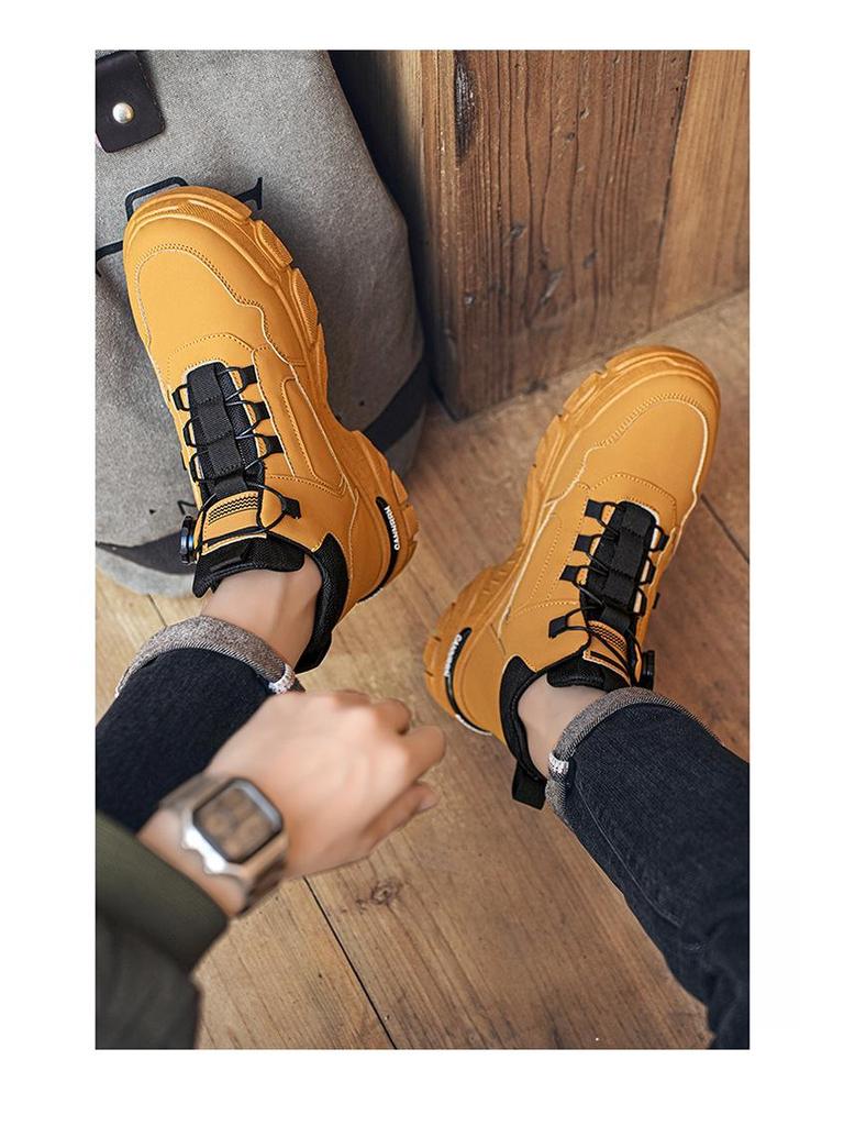 Men's High-Top Martin Work Boots - Trendy Autumn Casual, Thick-Soled, All-Match Labor Protection Boot