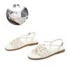 New Woven Sandals Women 2025 Summer French Flat Sandals Women Casual Versatile Fairy Style Roman Sandals Women