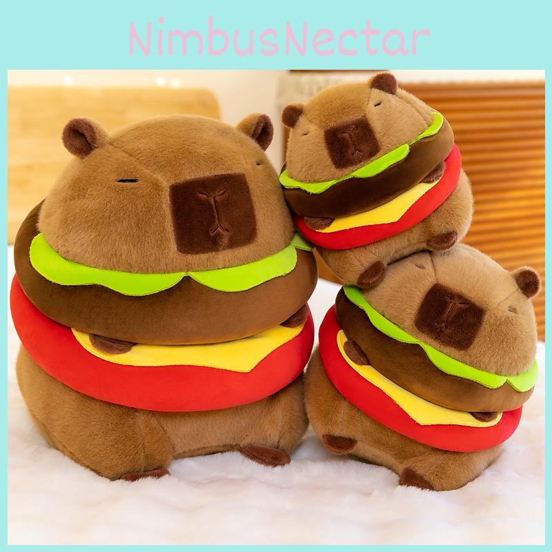 Capybara Adorable Plush Toy Burger Cartoon Girl Sleep Companion Gift Birthday