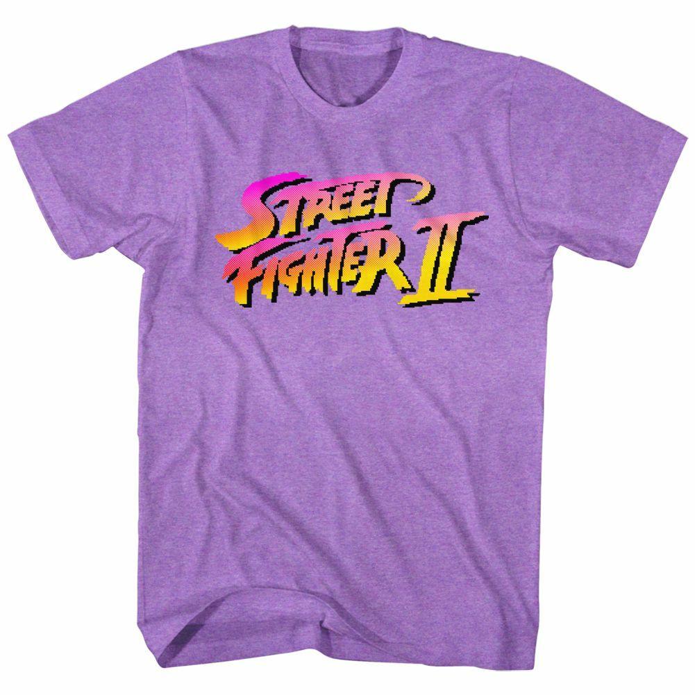 Street Fighter Pixel Fighter Neon Purple Heather Adult T-Shirt Mens Womens Tees Top 3XL