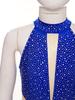 Girls Sparkly Performance Bodysuit Sleeveless Backless Style Rhinestone Fringe Detail Latin Dance