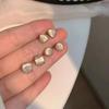 S925 Silver French Retro Cat's Eye Geometric Stud Earrings Set – Simple & Elegant Women's Accessories