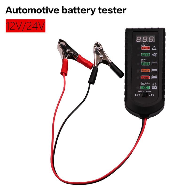 Taşınabilir Dijital Akü Yük Test Cihazı Alternatör Test Cihazı 12V 24V Otomotiv Motosiklet İçin Akü Durumunu Test Etmek İçin