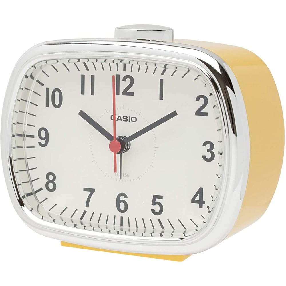 CASIO Alarm Clock, Table Clock, Yellow, Analog, Snooze, Light, Retro, TQ-159-9JF
