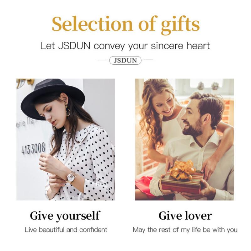 JINSHIDUN Nové dámské hodinky pro podnikání a volný čas Módní diamantové Vodotěsné Luminous Single Calendar Mechanické Špičkové dámské hodinky