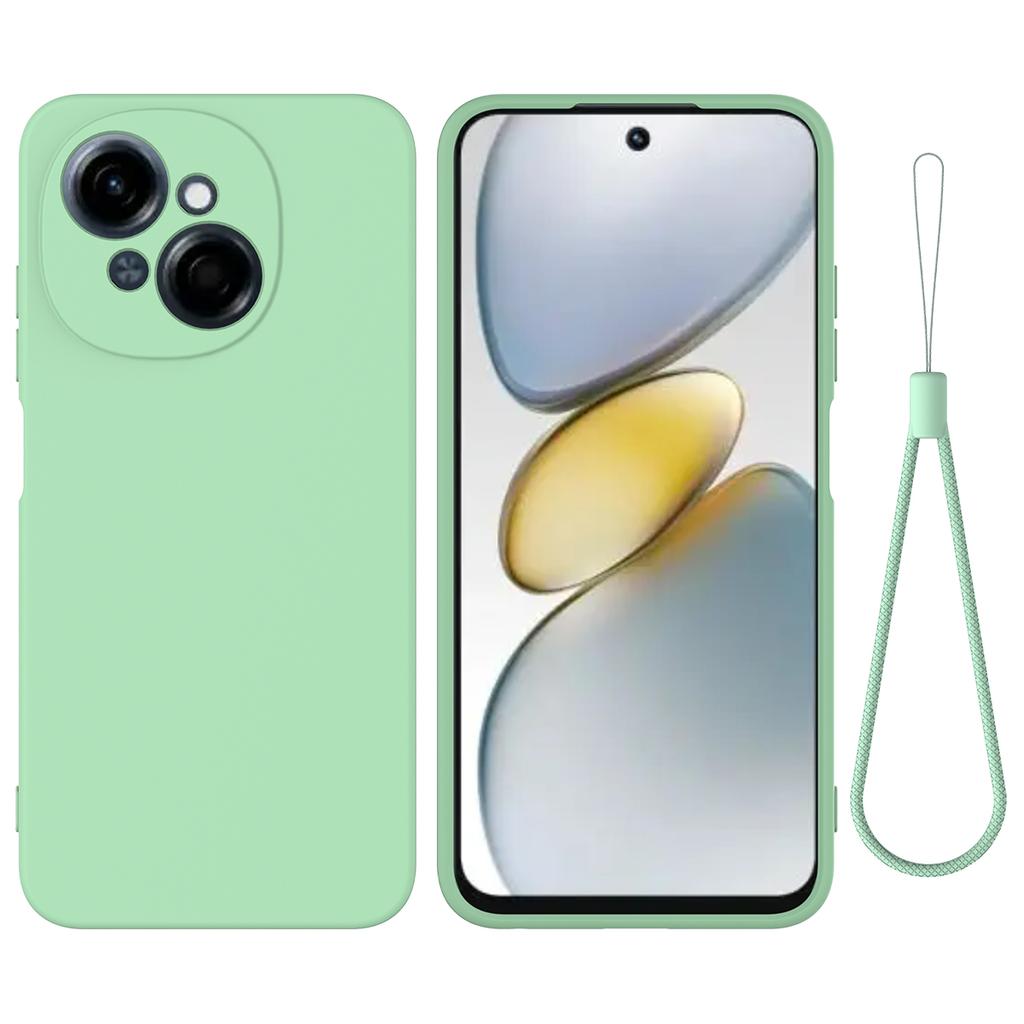 For TECNO Spark Go 2025 Case Liquid Silicone Phone Back Cover with Hand Strap