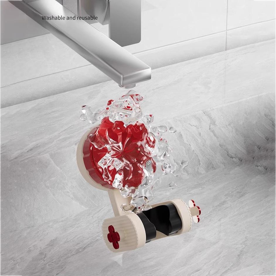 Verstellbarer Bohrfreier Rutschfester Duschhalter Saugfußhalterung 360° Drehbar Beweglich & Sichere Duschkopfhalterung für Wand/Fliese