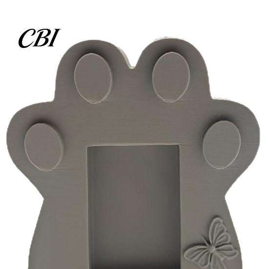 Commemorative Pet Keepsake Tombstone Dog Memorial Stone, with Built-in Photo Card Slot, 3D Butterfly And Ornament Paw Design, Ornament, for