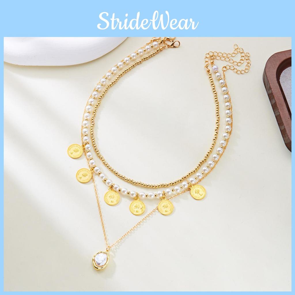 Vintage Multilayer Pendant Necklace With Geometric Design For Women Fashion