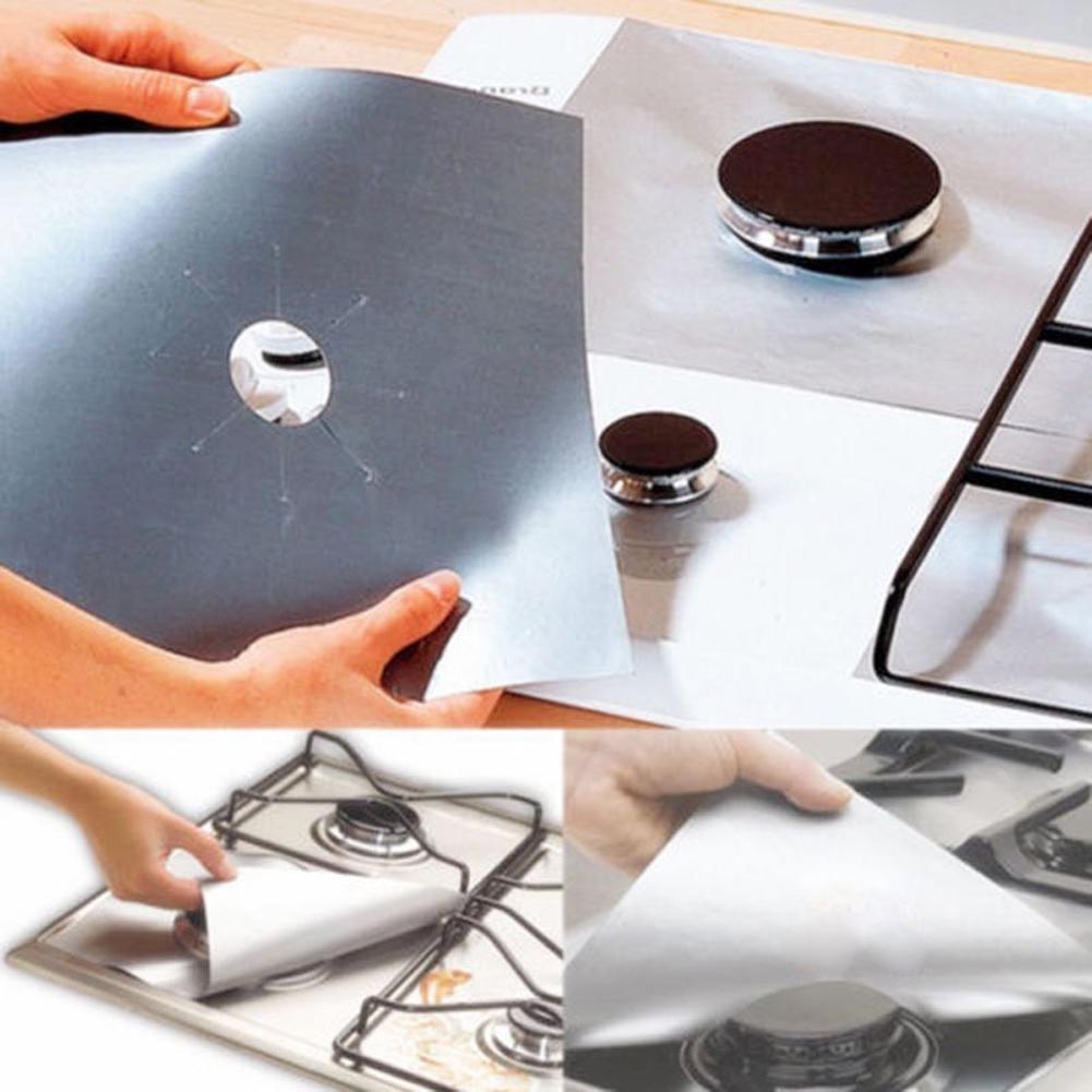 6Pcs Gas Burner Cover Non-Stick Gas Stove Protector Cover Reusable Stove Clean Mat Heat Resistant Kitchen Accessories