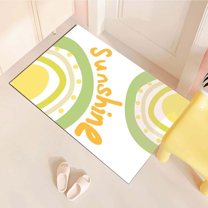 Diatom Mud Floor Mat Household Water Washable Bathroom Anti Slip Mat Cartoon Rainbow Bathroom Absorbent Mat