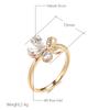 Fashion Crystal Flower Luxury  Rose Gold Color Natural Zircon Retro Women'S Ring Temperament Party Wedding Jewelry