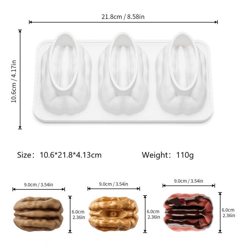 Cross-border Multi-connected Raspberry Mousse Silicone Cake Mold, Easy Release, Temperature Resistant.