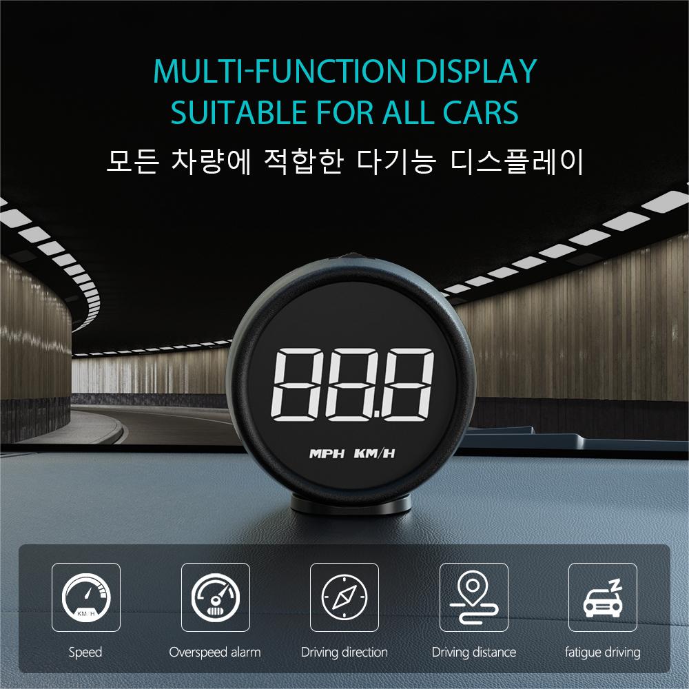 Digital Speedmeter GPS HUD Car Head Up Display Over Speed Alarm Meter Km/h Odometer Compass Auto Gauges Electronic Accessories