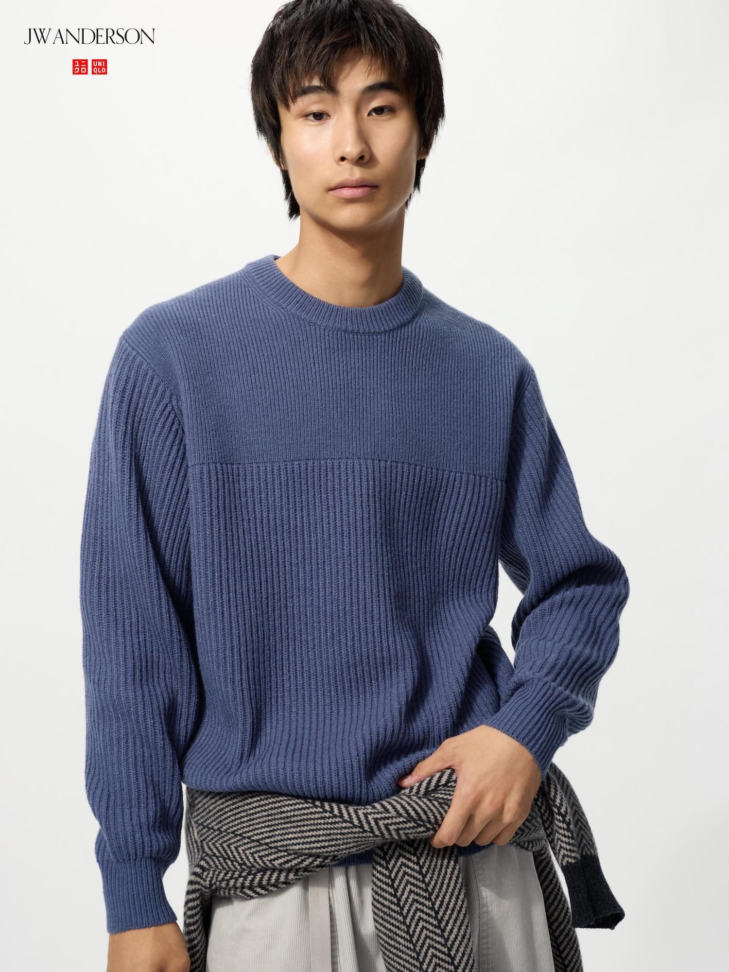 

Uniqlo Япония Свитер с круглым вырезом в рубчик с длинным рукавом 68 BLUE/XS