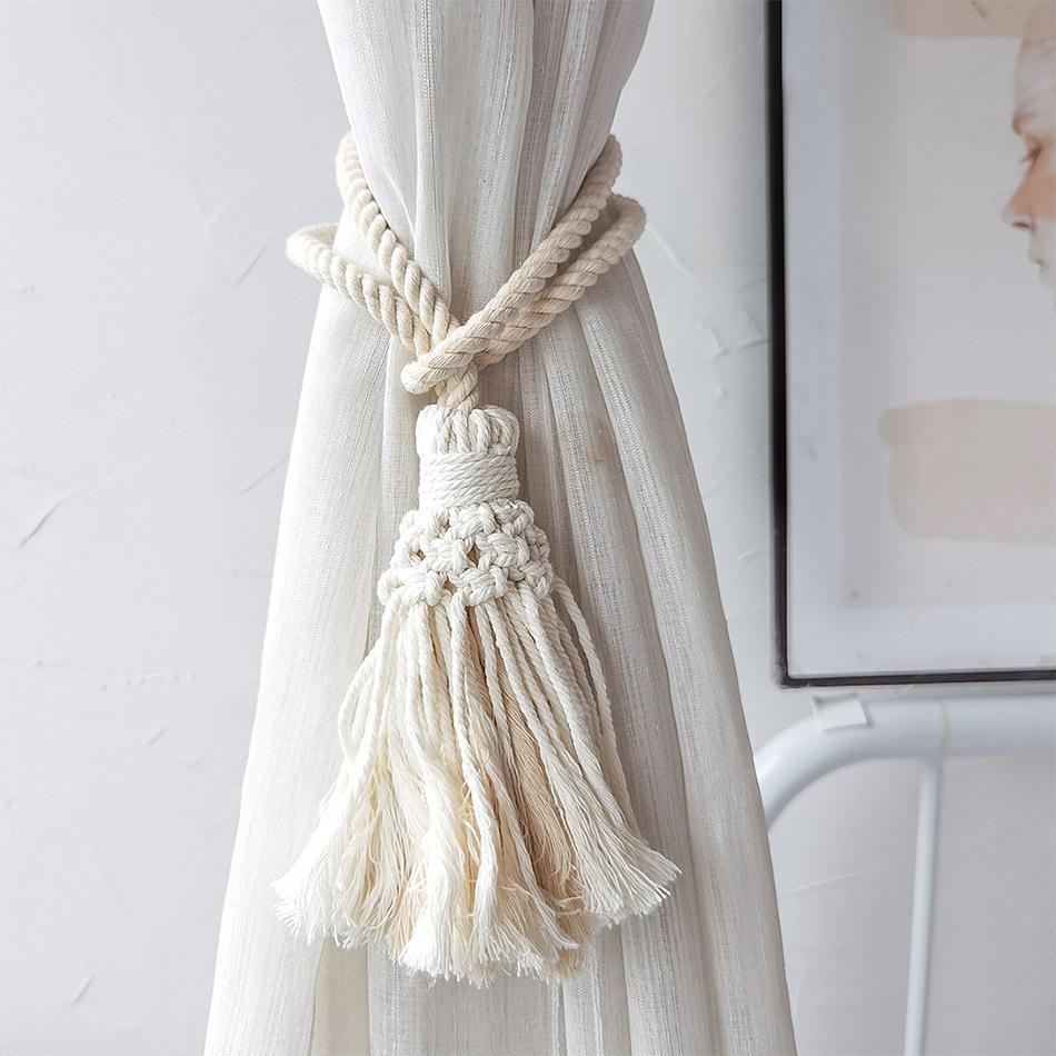 Cotton Thread Weaving Craft Curtain Pendant,Curtain Buckles, Bedroom Hangings,Curtain Accessories Home Decorations