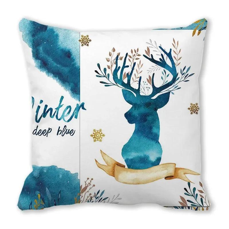 Christmas Themed Pillowcases Car Accessories Office Santa Claus Living Room Sofa Home Pillowcases