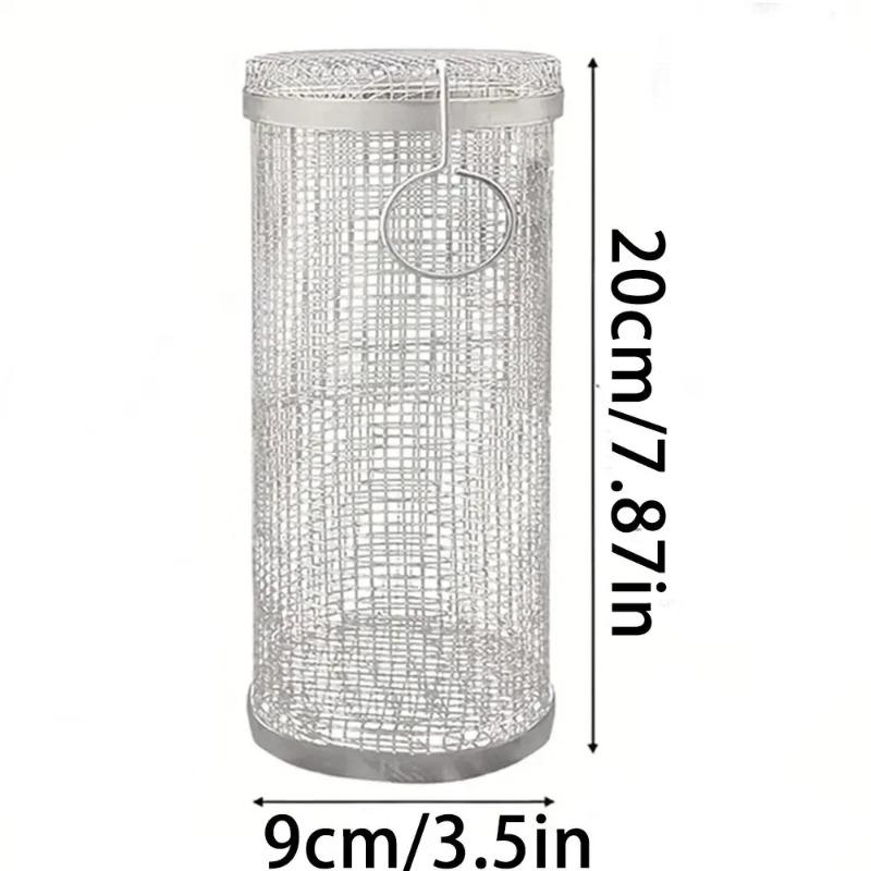 

1 шт. клетка для барбекю, вращающаяся, из нержавеющей стали, уличная корзина для гриля, сетка для гриля, походная стойка для барбекю, аксессуары для гриля, инструмент