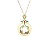 Airyuan Retro Clavicle Chain Enamel Pendant Necklace with Imitation Hetian Jade - Qipao Style Mom Birthday Gift