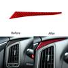 1x Red Carbon Fiber Left Console Strip Cover Trim For Infiniti Q50 Q60 2014-