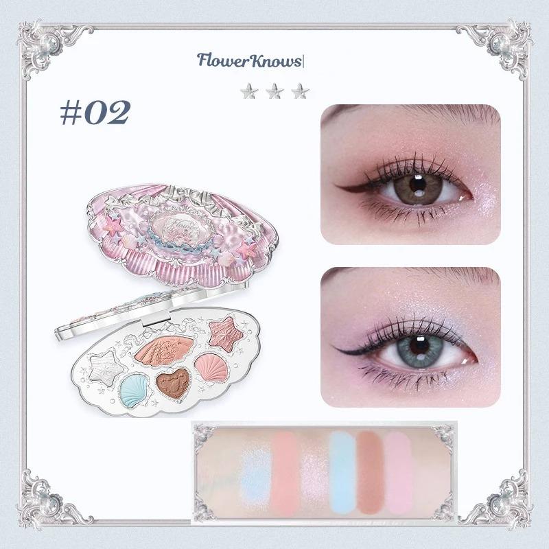 Flower Knows Fard de pleoape Pressed Glitter Căpșuni Rococo 5 Culori Textură Cremă Bronz Natural Farduri de ochi Cosmetice