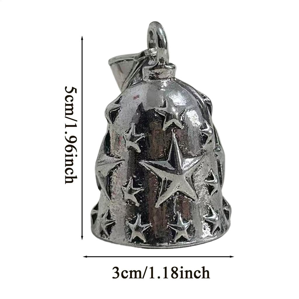 Motorcycle Bells For Men Alloy Embossed Star Sturdy Motorcycle Riding Bell Keychain Pendant For Urban-Commuting Weekend Touring