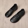 Spring new shallow wear-resistant leather casual flat-soled mother shoes comfortable medium and old women's shoes