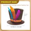 Magician Top Hat Costume Artificial Feather for Club Show Gentleman Fancy Dress