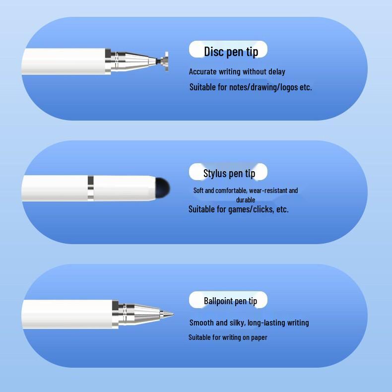 Three-in-One High-Precision Stylus for iPad & Huawei: Handwriting & Drawing Capacitive Pen