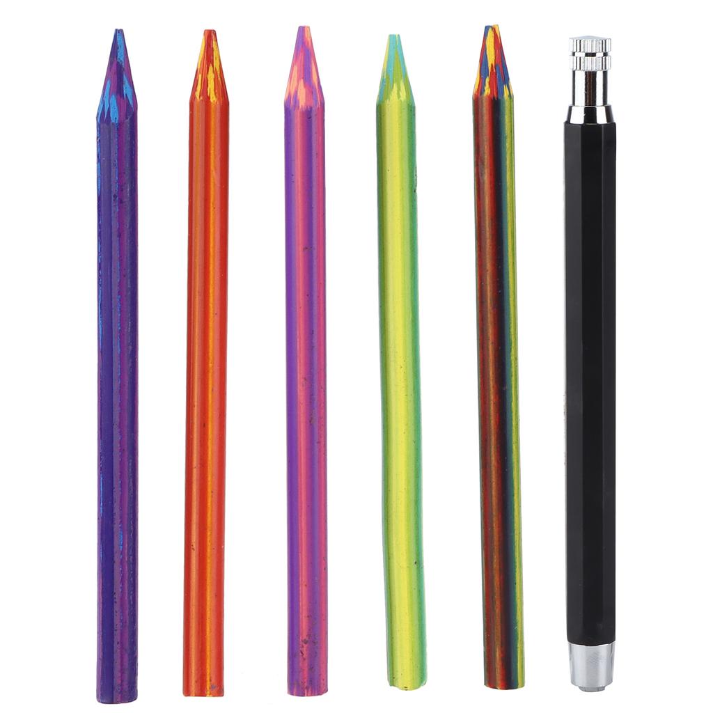 Mechanical Pencil Set 5.6mm Drawing Replacement Accessories with Color Refills for Painting Graffiti