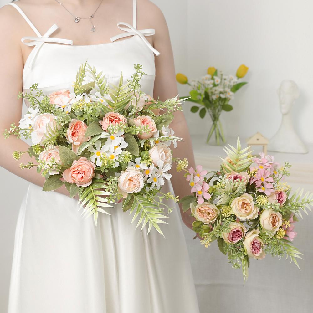 30CM Peony Artificial Flowers Bouquet Silk Fake Flowers for Home Decor Wedding Decoration Party Table Vase Flower Arrangement