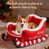 Weihnachtsschlitten Haustierbett Lustiges Flauschiges Weihnachtsmannschlitten Hundebett Abnehmbares Plüsch-Haustiersofa-Bett mit Rutschfester Unterseite für Katzen Hunde Feiertagsdeko