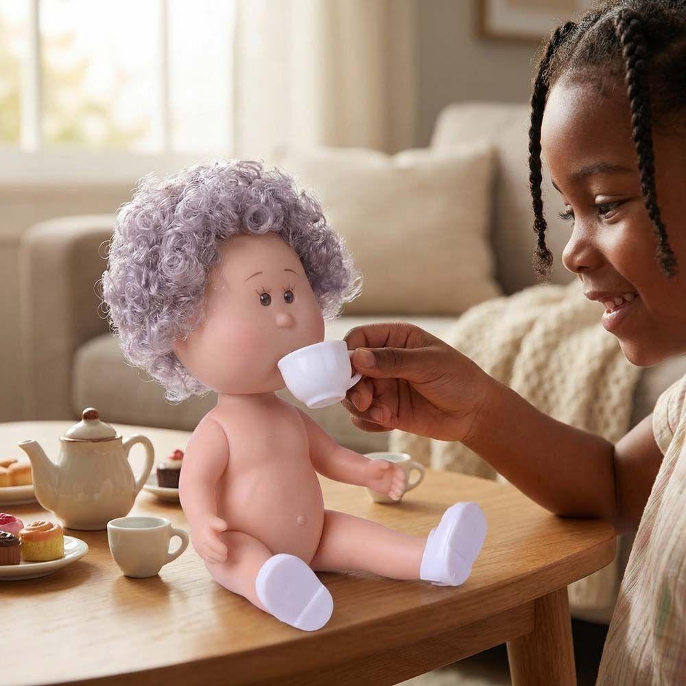 Curly Hair Mia Potato Dolls Dress Up Action Figure Body 14cm Bean Eye Vinyl Doll  Children Gift