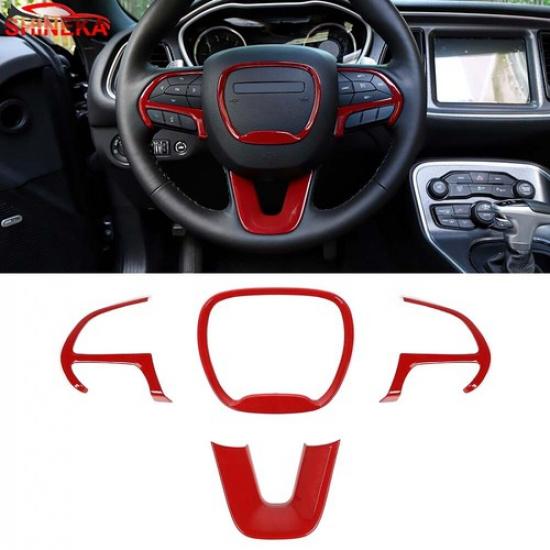 Red Central Console Interior Exterior Decor Set Cover Trim for Dodge Charger 15+
