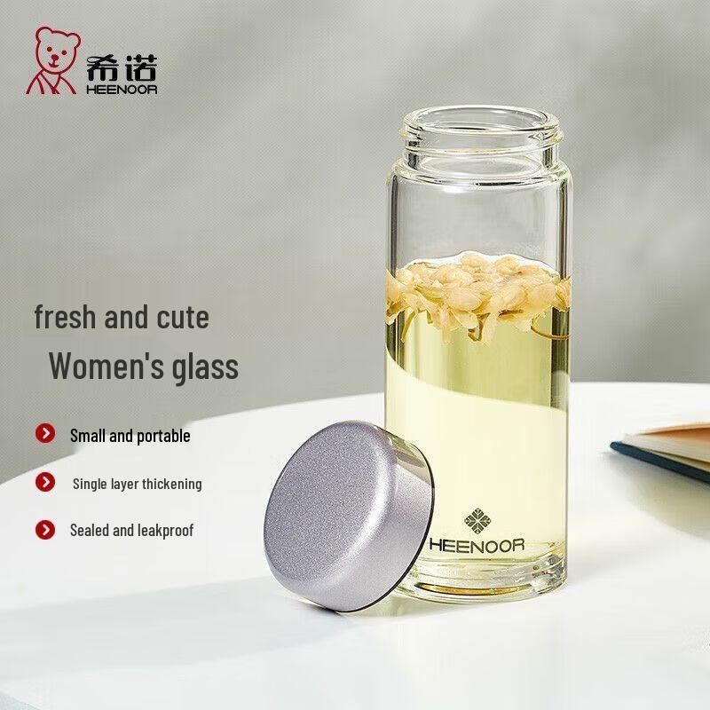 Heenoor Cute Portable Single-Layer Glass Tea Cup