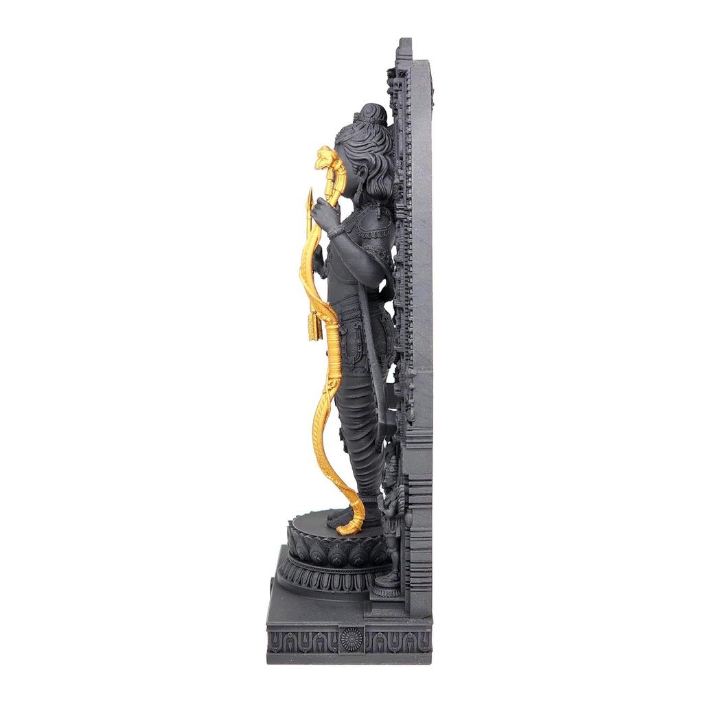 Ram Lalla Idol, 12,7 cm Höhe, Schwarz, 3D-gedruckt, UV-Harz, Hinduistische religiöse Statue von Lord Rama Ayodhya