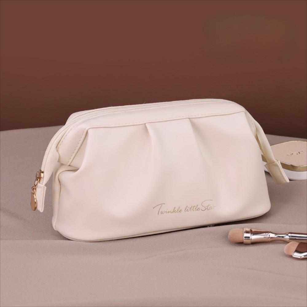 Wide-open Women Cosmetic Bag Handheld Toiletry Storage Bag Ins Makeup Organizer  Travel