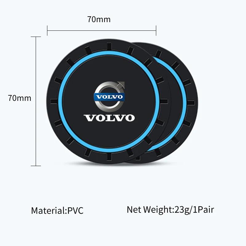 2 Stück Auto Silikon Untersetzer Anti-Rutsch Wasserbecher Getränkeunterlage Für Volvo XC60 XC90 S60 V40 V50 V60 XC40 V70 V90 S90 S80 C30 S40 XV40