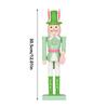 12inch Easter Rabbit Nutcracker Ornament Wooden Easter Rabbits Nutcracker Statue Figures Decorations For Spring Tabletop Holiday