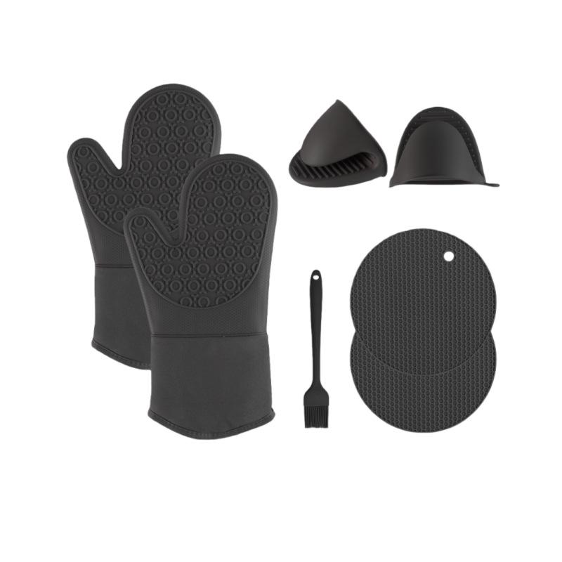 Extended Heat-Resistant Silicone Gloves for Cooking and Baking - High-Temperature Protection In Kitchen and Oven