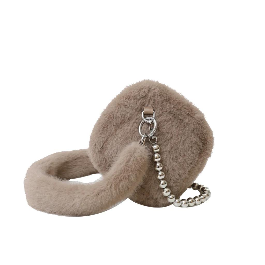 Super Cool Fur Exquisite Square Shoulder Bags with Metal Beads High Quality Winter New Style Crossbody Bags