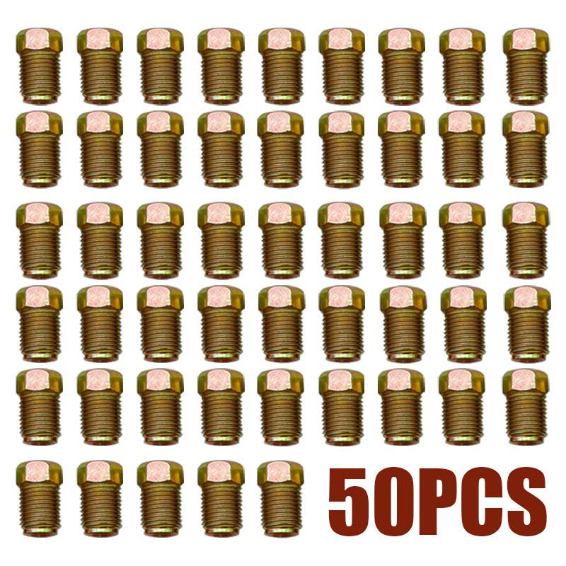 10/20/50X M10x1.0 Brake Line Fittings Set For 3/16" Tube Inverted Flares Metric End Union Nuts Male Short Brake Pipe Screw Bolts