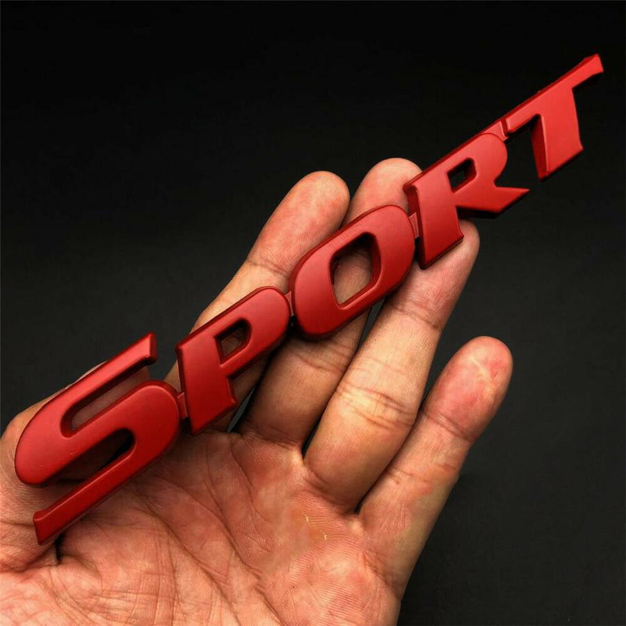 1x Metal Red Sport Racing Car Trunk Tailgate Sticker Decal 165mmx23mm Universal