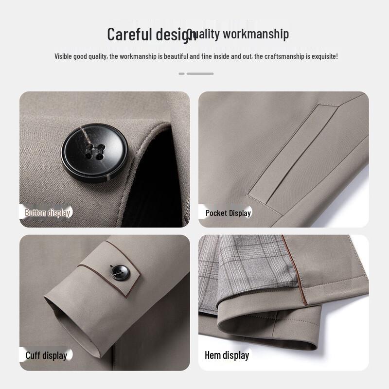 MONTAGUT Men's Silk Blend Mid-Length Casual Windbreaker