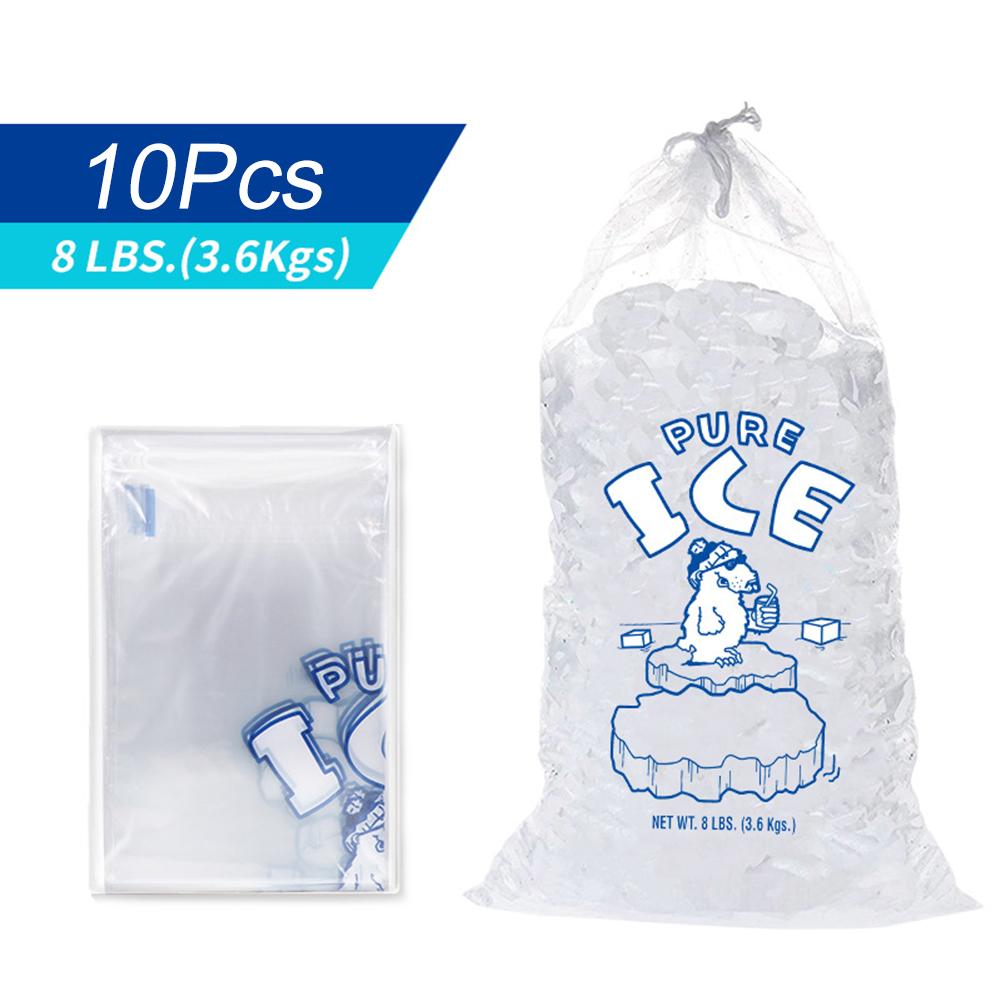 

Heavy Duty Ice Bag Large Capacity Drawstring Design Features A